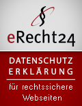 eRecht24 Siegel Datenschutzerklkärung für rechtssichere Webseiten